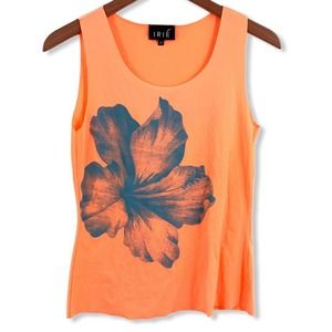 Irie Bright Orange Floral Athletic Tank